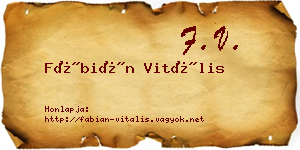 Fábián Vitális névjegykártya